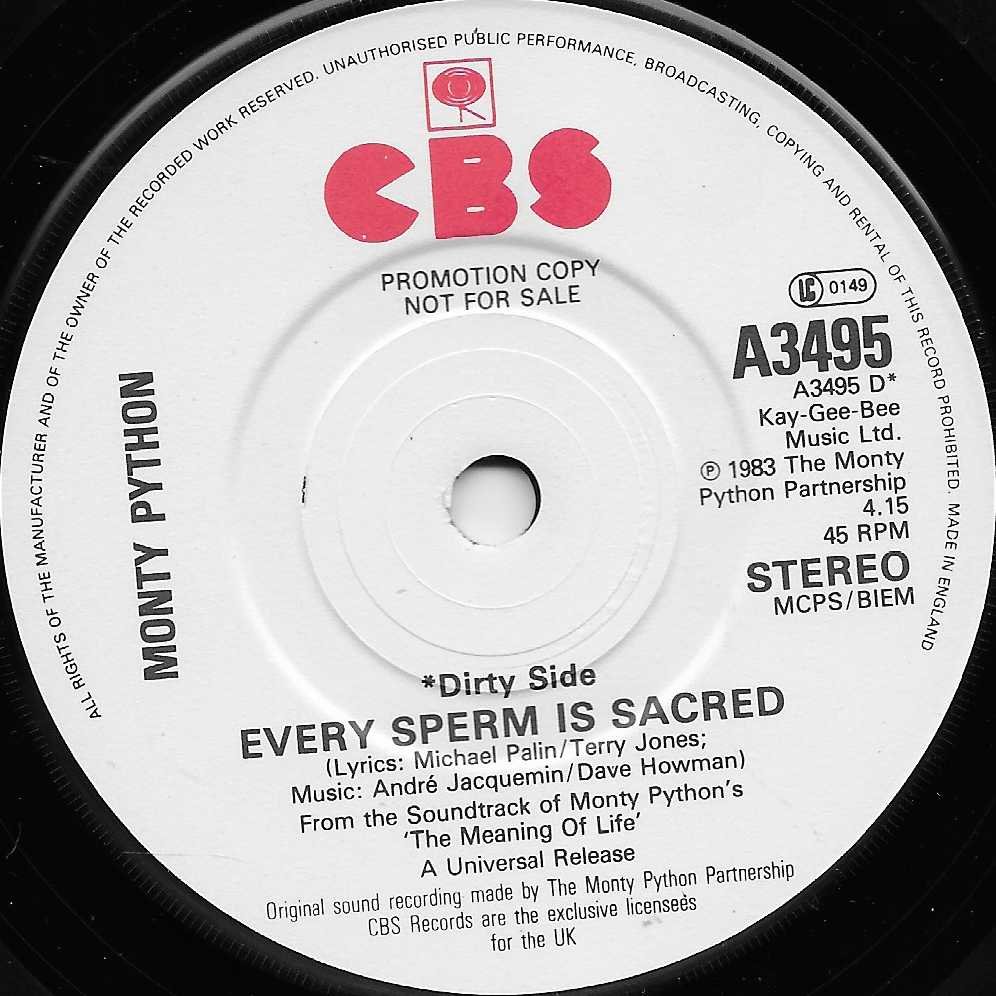 A 3495 Galaxy song Monty Python from the BBC records and Tapes library Label
